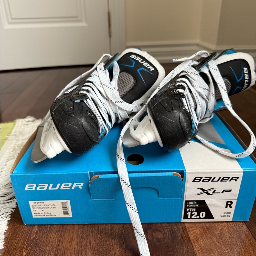 Bauer XLP Skates with Black and Blue Highlights